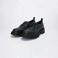 VATIC WINGTIP BROGUES SHOES BLACK 45mm厚底皮鞋