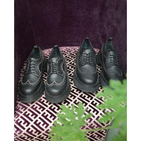 VATIC WINGTIP BROGUES SHOES BLACK 45mm厚底皮鞋